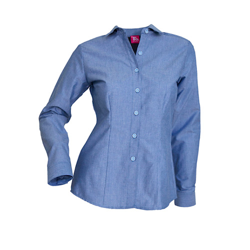 CAMISA BBO OXFORD DAMA MANGA LARGA - Artículos Promocionales MAS RECIO